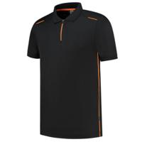 Tricorp Casual 202703 Accent unisex poloshirt Zwart Oranje M - thumbnail