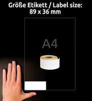 Avery-Zweckform AS0722390 Etiketten 89 x 36 mm Papier Wit 4680 stuk(s) Permanent hechtend Adresetiketten - thumbnail