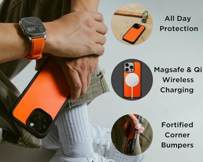 Nomad Rugged Protective case iPhone 15 Pro ultra orange