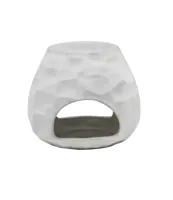 Scentchips Bol Gebeiteld Mat Wit waxbrander geurbrander - thumbnail