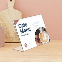 Kaarthouder Europel L-standaard 90x60mm liggend acryl - thumbnail