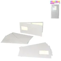 Dubbele kaart met envelop grijs set van 5 | 48 stuks - thumbnail