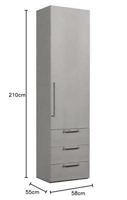 WOOOD Kledingkast 'Rens' 1-deurs, kleur Pebble Grey WOOOD Kledingkast 'Rens' 1-deurs, kleur Pebble Grey