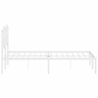 Bedframe met hoofdbord metaal wit 120x190 cm - thumbnail
