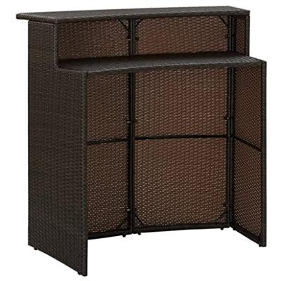 Tuinbartafel 120x55x110 cm poly rattan bruin Tuinbartafel 120x55x110 cm poly rattan bruin