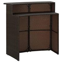 Tuinbartafel 120x55x110 cm poly rattan bruin - thumbnail