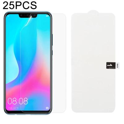 25 stuks zachte hydrogel film volledige dekking front beschermer met alcohol katoen + kraskaart voor Huawei Nova 3/3i