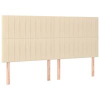 Bedframe zonder matras stof crèmekleurig 160x200 cm - thumbnail