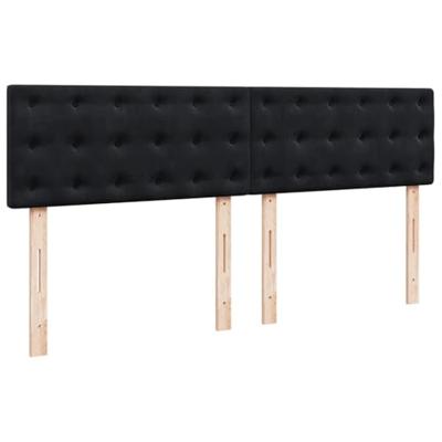 Boxspring met matras fluweel zwart 180x200 cm
