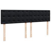 Boxspring met matras fluweel zwart 180x200 cm - thumbnail
