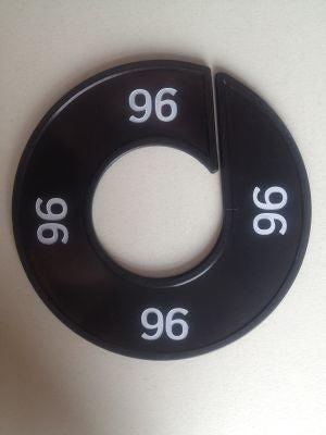 Maatring 9cm zwart/wit 96