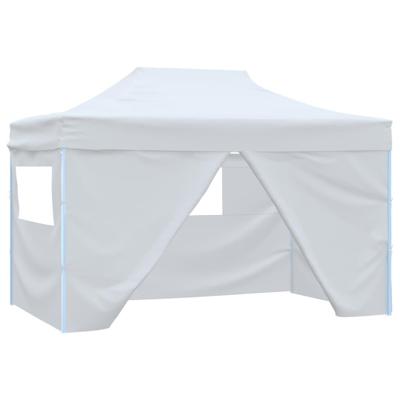 Partytent met 4 zijwanden inklapbaar 3x4,5 m wit Partytent met 4 zijwanden inklapbaar 3x4,5 m wit