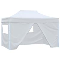 Partytent met 4 zijwanden inklapbaar 3x4,5 m wit - thumbnail