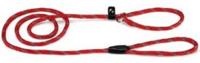 Hondenriem van rond nylon sliplijn 170cm x 8mm rood - thumbnail