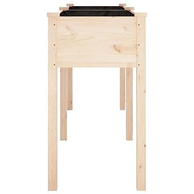 VidaXL Plantenbak met voering 161x45x76 cm massief vurenhout