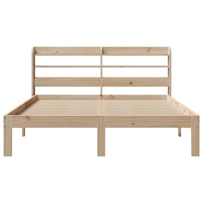 Bedframe met hoofdbord massief grenenhout 150x200 cm