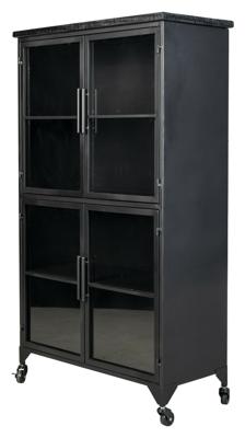 ZILT Vitrinekast 'Bony' Op wieltjes, 133 x 76cm ZILT Vitrinekast 'Bony' Op wieltjes, 133 x 76cm