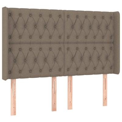 Hoofdbord met randen 163x16x118/128 cm stof taupe
