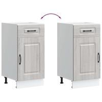 Keuken onderkast Kalmar bewerkt hout grijs sonoma eiken - thumbnail