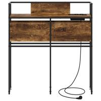 Opberghoofdbord Gerookt eiken 100 cm Bewerkt hout - thumbnail