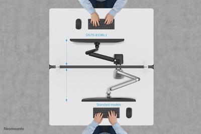 Neomounts ds70-810bl1 desk mount ultra flat, clamp/grommet, 17 - 32 inch
