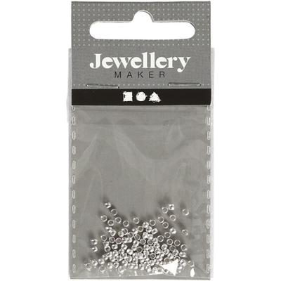 Creativ Company Knijpkralen, d 2 mm, zilver, 100 stuk/ 1 doos