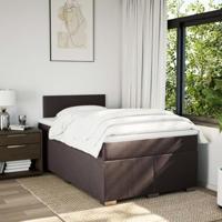 Boxspring met matras stof donkerbruin 120x200 cm - thumbnail