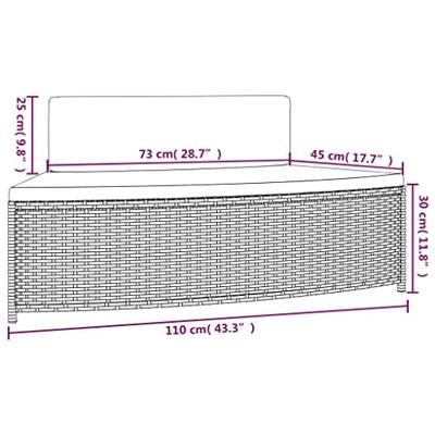 Spa-bankjes met kussens 2 st poly rattan zwart