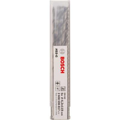 Bosch Accessoires Metaalboren HSS-G, DIN 340 4,2 x 78 x 119 mm 5st - 2608596817 Bosch Accessoires Metaalboren HSS-G, DIN 340 4,2 x 78 x 119 mm 5st - 2608596817