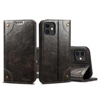 Voor iPhone 11 barok eenvoudige horizontale Flip lederen draagtas met houder & kaartsleuven & portemonnee (zwart) - thumbnail