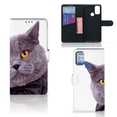 Alcatel 1S (2021) | Telefoonhoesje | Met pasjeshouder | Kat