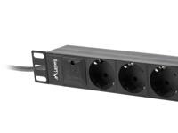 Lanberg PDU-03F-0200-BK energiedistributie 3 AC-uitgang(en) 1U Zwart - thumbnail