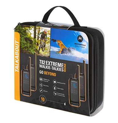 Motorola Talkabout T82 Extreme Quad Pack twee-weg radio 16 kanalen Zwart, Oranje