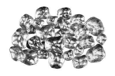 Moderne wanddecoratie VARIATION 105cm zilver metaal handgemaakt - 43822