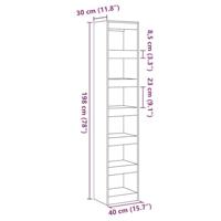 Boekenkast/kamerscherm 40x30x198 cm artisanaal eikenkleur - thumbnail