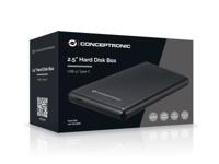 Conceptronic HDE02B behuizing voor opslagstations 2.5 HDD-behuizing Zwart - thumbnail