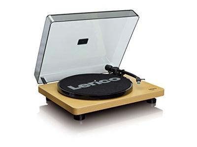 Lenco L-30 houten draaitafel met riem aangedreven draaitafel - draaitafels (riemaangedreven draaitafel, 33,45 tpm, 30 cm) Zwart