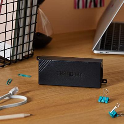 TRENDnet, TPE-115GI, Gigabit Power Over Ethernet Plus (PoE+) injector zet niet-PoE Gigabit om naar PoE+ of PoE Gigabit naar netwerkafstanden tot 100 m
