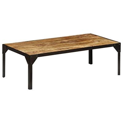 VidaXL Salontafel 110 cm massief ruw mangohout en staal