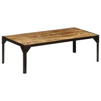 VidaXL Salontafel 110 cm massief ruw mangohout en staal - thumbnail