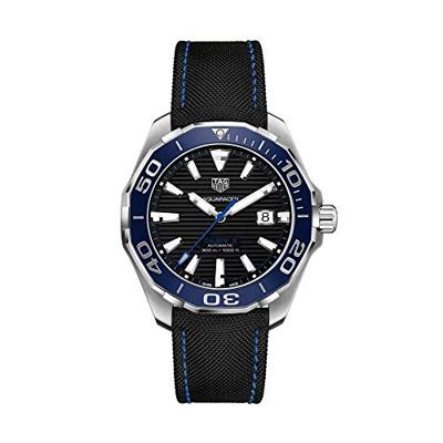 Tag Heuer Heren WAY201C.FC6395 &apos;Aquaracer&apos; automatisch zwart nylon en lederen horloge