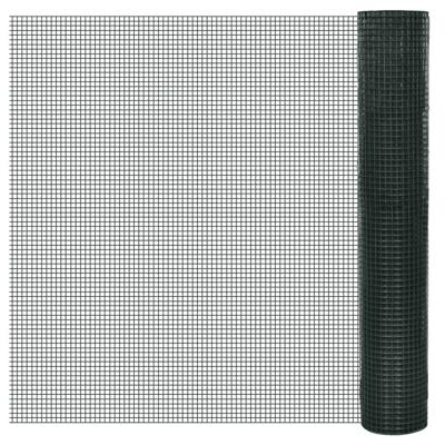 VidaXL Kippengaas 10x1 m gegalvaniseerd staal met pvc-coating groen