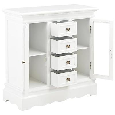 Dressoir 70x28x70 cm massief grenenhout wit