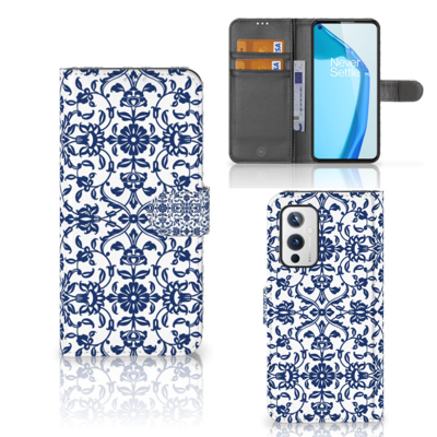 OnePlus 9 Hoesje Flower Blue OnePlus 9 Hoesje Flower Blue