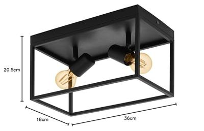 Eglo Zwarte plafondlampSilentina 2-lichts - 98332