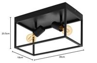 Eglo Zwarte plafondlampSilentina 2-lichts - 98332 - thumbnail