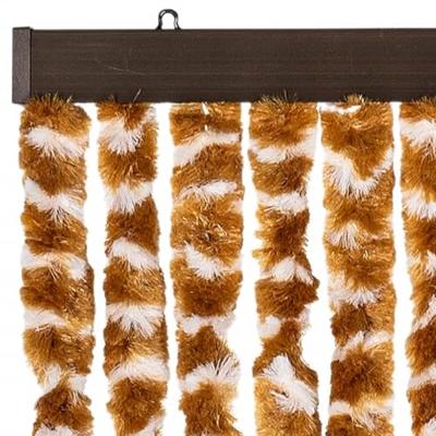 VidaXL Vliegengordijn 56x200 cm chenille okerkleurig en wit