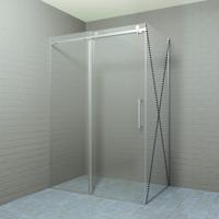 Douchedeur Boss & Wessing Rollo Schuifdeur 120x200 cm 8 mm Nano coating RVS Look Boss & Wessing - thumbnail