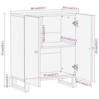 Dressoirs 3 st 60x33,5x75 cm massief mangohout bruin en zwart - thumbnail