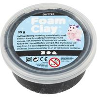 Foam Clay ®, zwart glitter, 35 gr/ 1 doosje - thumbnail